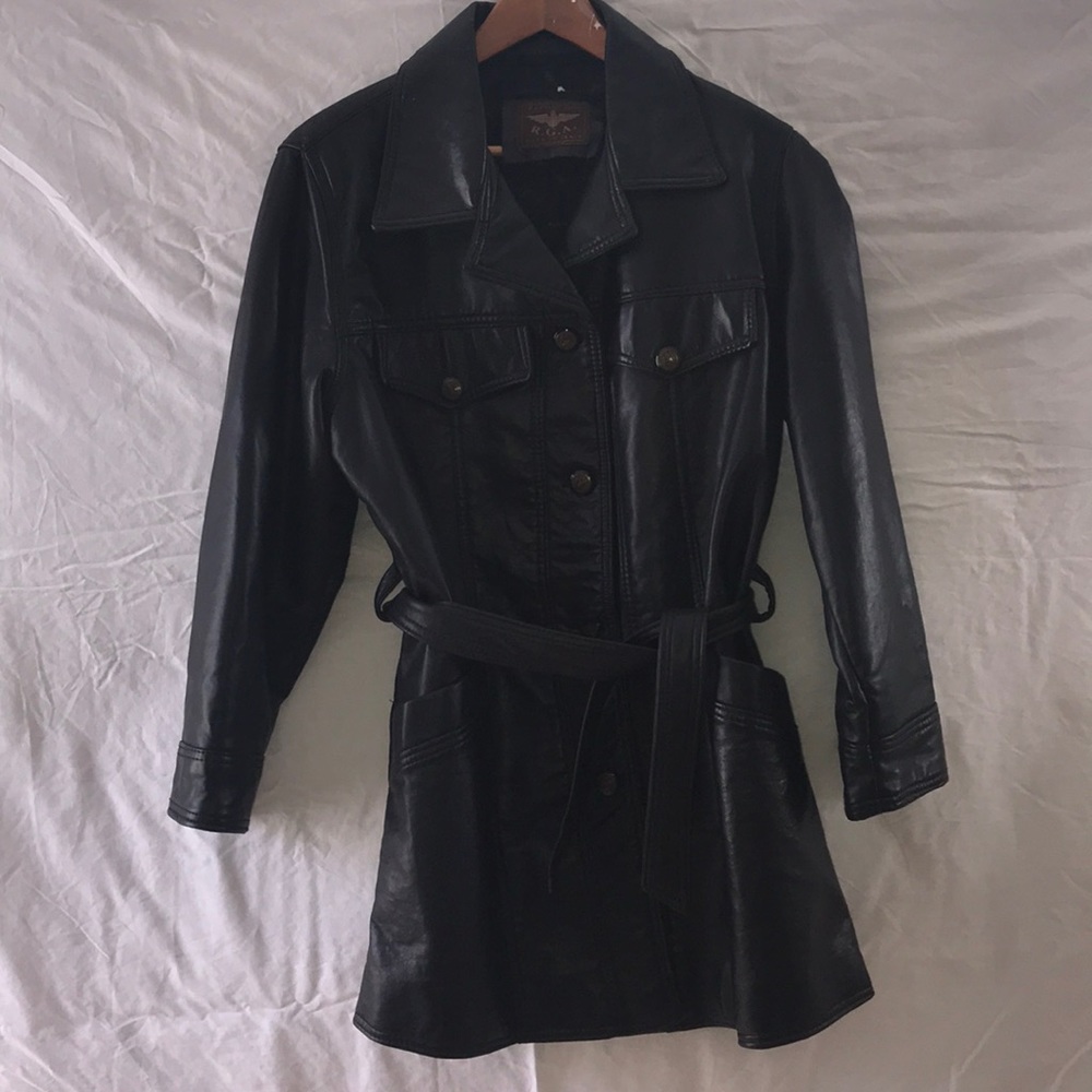 Reportage R.G.A men’s black leather jacket